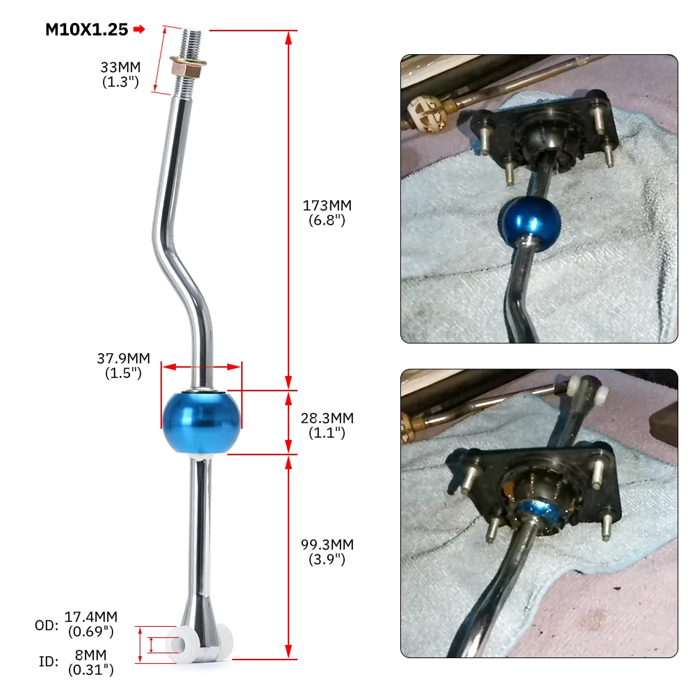 LZONE - Short Throw Shifter M10X1.25 Short Shifter Gear Lever For Peugeot 206 1999 2000 JR-SFT02