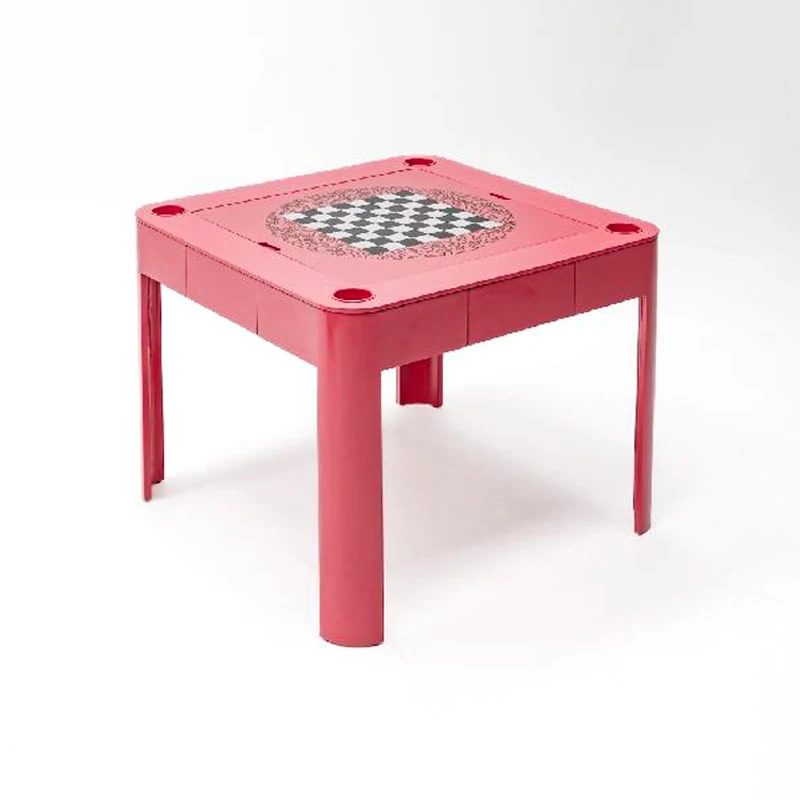 Pink 4-in-1 Multifunctional Entertainment Game Table/chess Table/poker Table, Equipped With Chip Box, Mahjong, Etc.