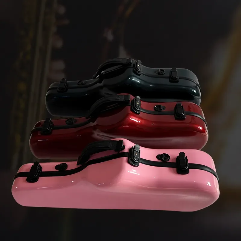 Composite Carbon Fiber Alto Saxophone Case Double Shoulder Waterproof Instrument Bag Protective Hard Shell Storage Box for