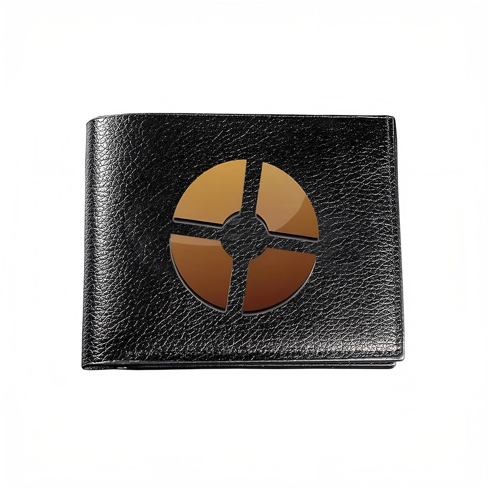 Men's Geometric Circle Wallet, Minimalist Card Holder, Casual Business Fashion Style, Modern Elegant Everyday Accessory