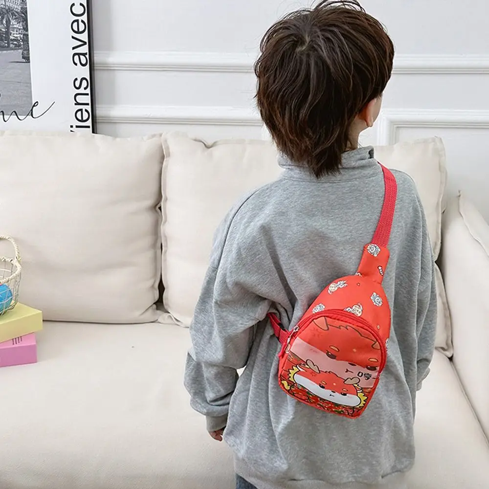 Bolso de hombro ligero y portátil para niños, bandolera de pecho con estampado de dibujos animados, gran capacidad, novedad