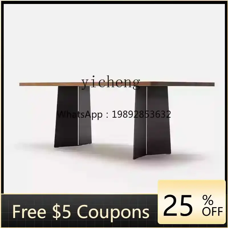 

solid wood long table Nordic dining table medium antique walnut dining table retro desk