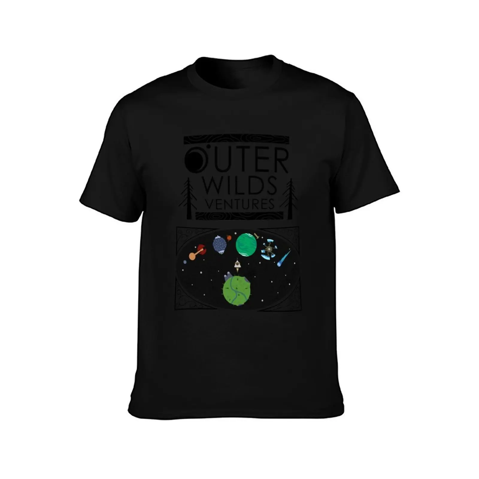 Outer Wilds Ventures Handbook T-Shirt, Summer Casual Cotton Tee, Oversized Streetwear Tops, Vintage Graphic Print, 100% Cotton