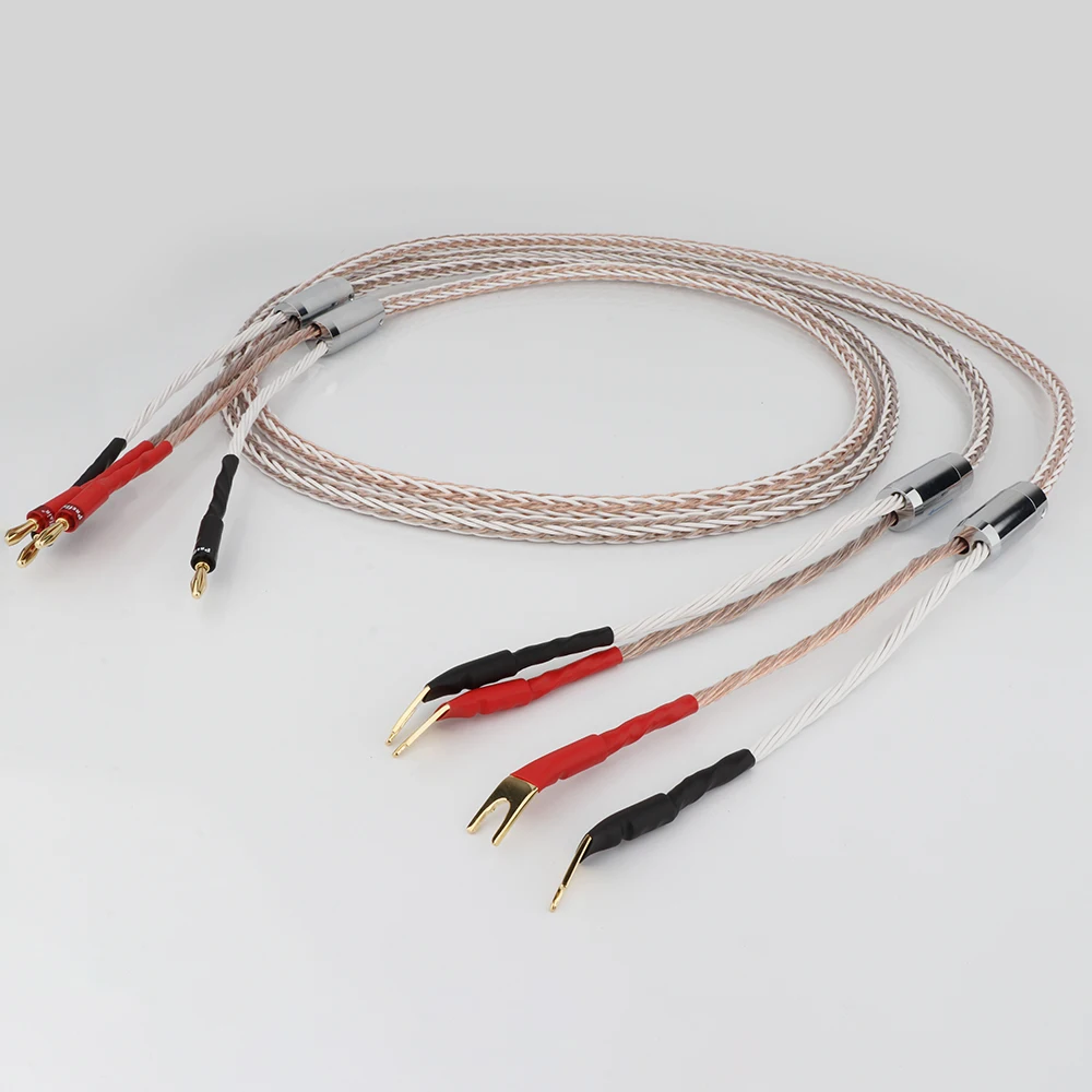 8TC 7N OCC Copper Speaker Cable Fever Amplifier Connection Y-Y / Banana -B Plug / Y-B Connecter