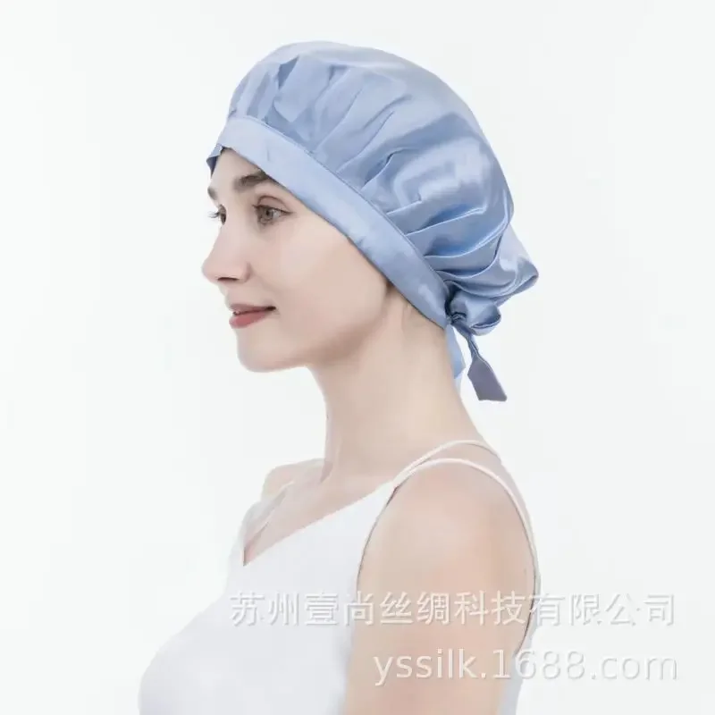 Silk Nightcap 100 Mulberry Silk Shower Cap Hat Silk Headscarf Cap Women's Hair Care