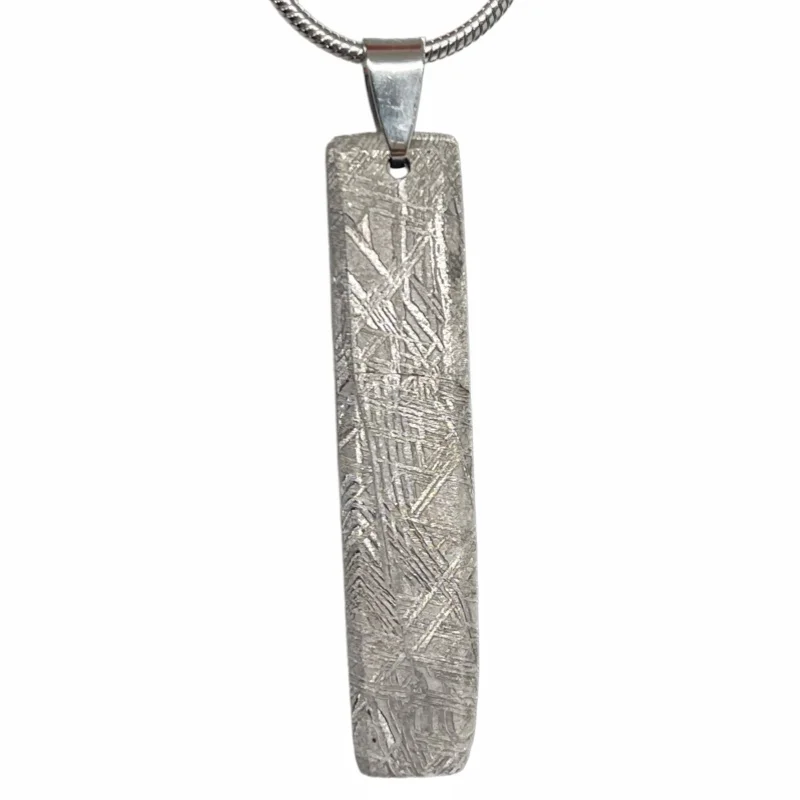 Natural Gibeon Meteorite Irregular Pendant Genuine Meteorite Widmanstätten Pattern Hand Polished Necklace Pendant