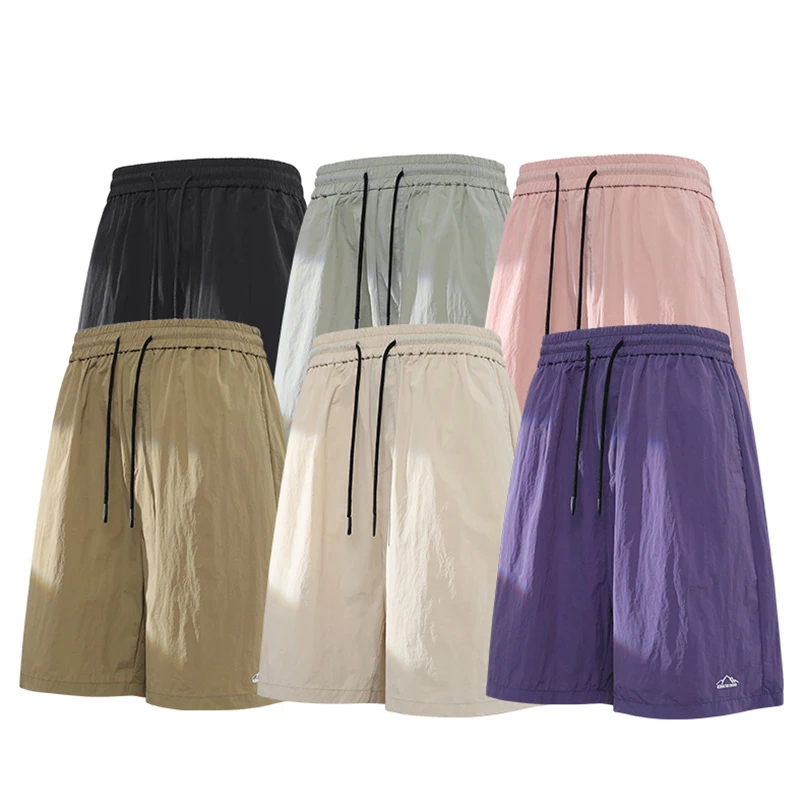 Pantaloncini ricamati estivi da uomo Pantaloncini moda da jogging Pantaloni corti traspiranti Pantaloncini maschili Pantaloni casual Pantaloncini sportivi larghi semplici