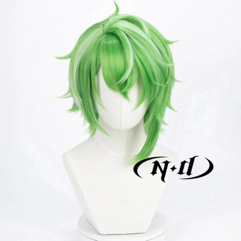 شعر مستعار بيكيرو تنكري ، ذكريات عذراء ، شعر أخضر ، مقاوم للحرارة ، صناعي للكون الهزلي ، حفلة الهالوين