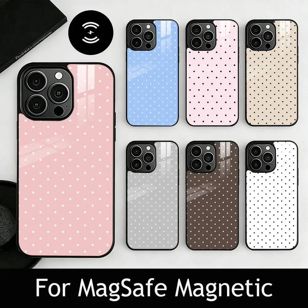 

Classic Polka Dot Phone Case For iPhone17,16,15,14,13,12,11 Plus,Pro Magnetic with Magsafe Wireless Charging
