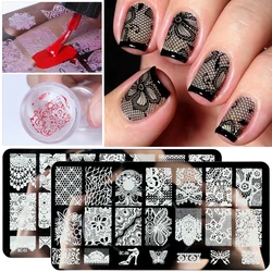 1pcs Nail Stamping Plates Lace Flower Leaf Butterfly Mandala Design Stamp Template for Printing Manicure Stencil Tools LYBC01-20