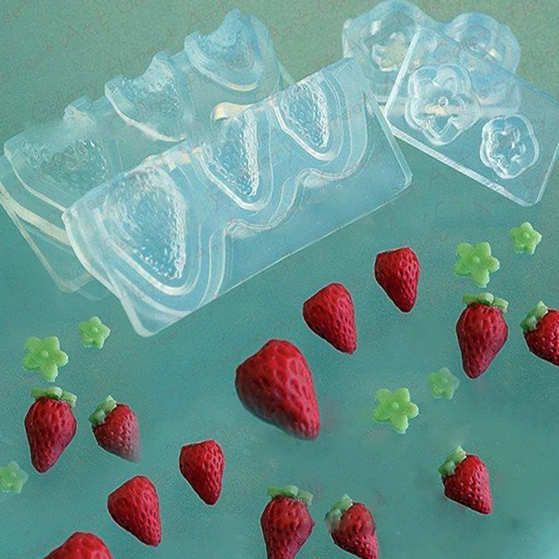 Mini Strawberry Fondant Candy Silicone Mold 3D Craft Cake Decorating Tools DIY Cake Baking Chocolate Biscuits Epoxy Resin Mould