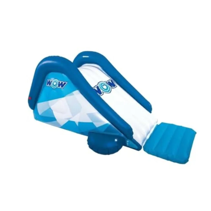

Cascade Inflatable Pool Slide - PVC Material - Blue and Yellow - Built-in Water Sprinkler for Adults