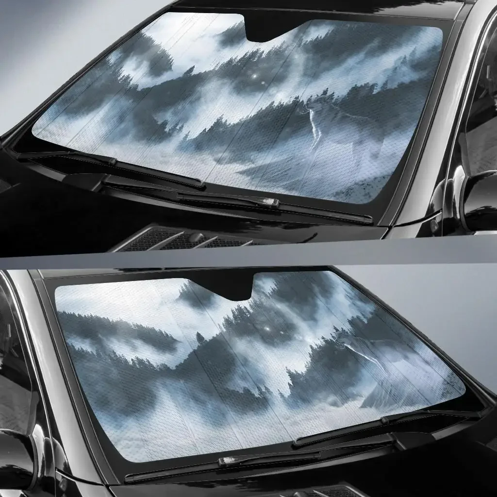 Arctic Wolf Car Sun Shades Windshield Universal Fit Car Sunshade-Keep Your Vehicle Cool. Uv Sun and Heat Reflector