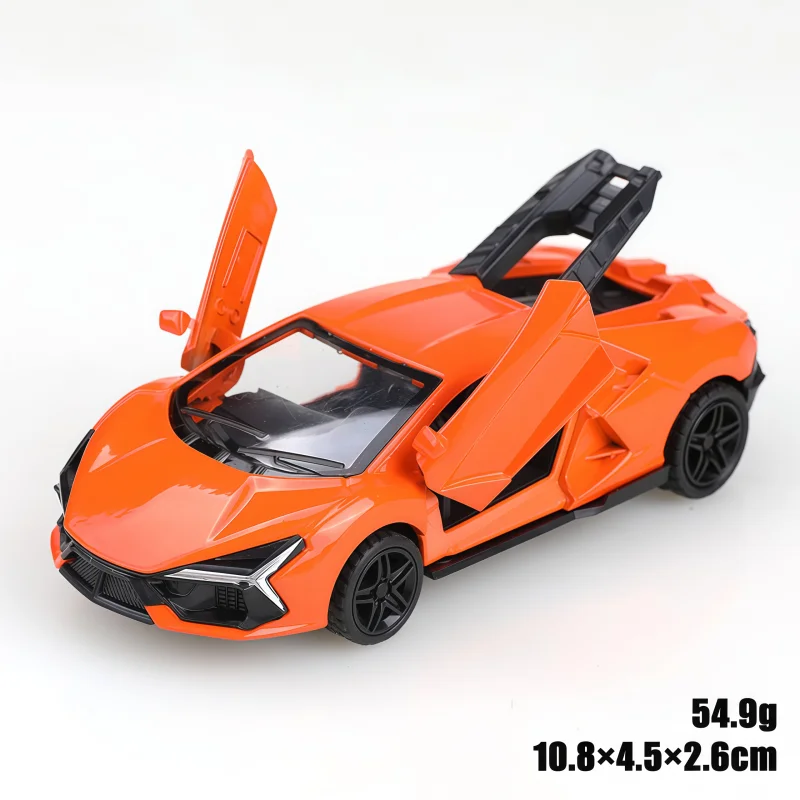 (Bagged) 1:43 Scale Realistic Alloy Supercar Model, Scissor Doors Can Be Opened, Return Force Function, Alloy Die-Casting Toy CA