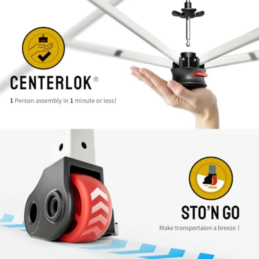 خيمة شاطئ بمظلة منبثقة مقاس 10 × 10 مع إعداد دفع واحد، مظلة شمس خارجية سهلة للمناسبات والحفلات والتخييم مع غطاء STONGo B