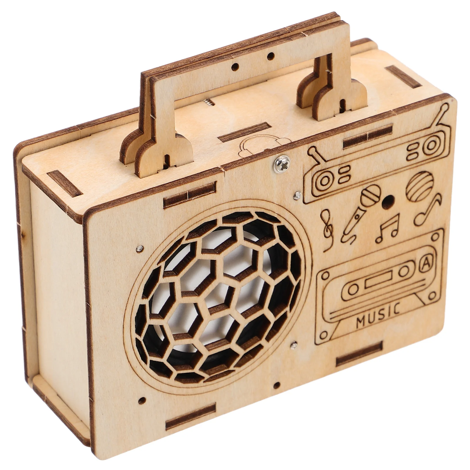 Drewniany zestaw do samodzielnego montażu radia dla dzieci, edukacyjny zestaw STEM do eksperymentów naukowych, interaktywna zabawa, aktywność rodzic-dziecko, rozwija umiejętności.
