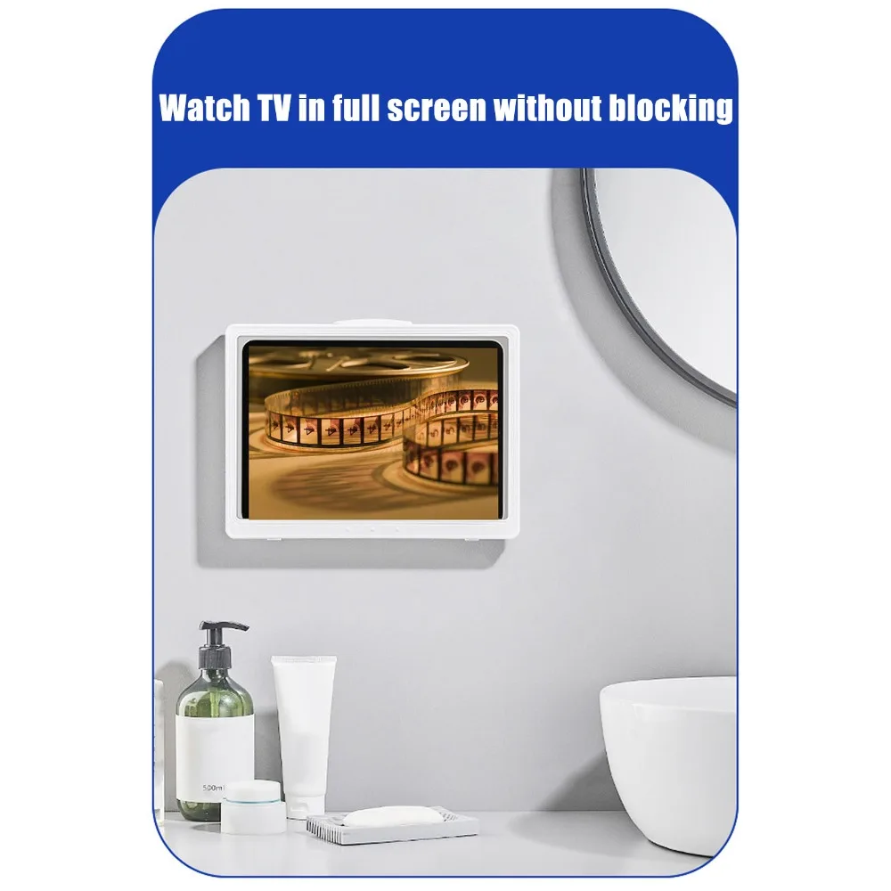 Plastic Bathroom Tablet Case Black White 180° Rotatable Tablet Stand Touchscreen Friendly Anti Fog Tablet Enclosure Convenient