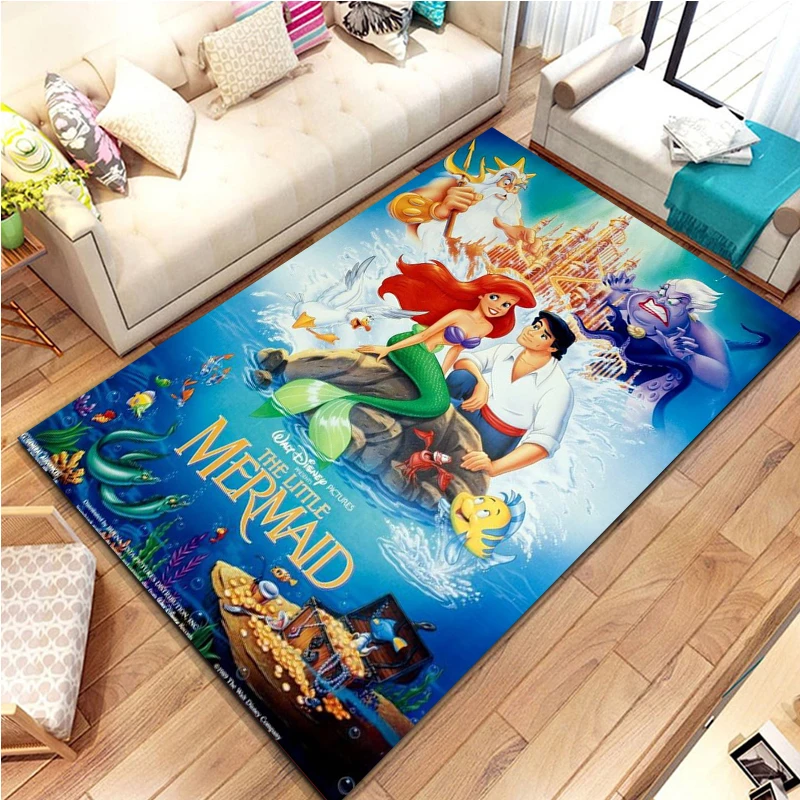 Disney The Little Mermaid 3D tappeti per grandi aree tappeto per la casa soggiorno camera da letto divano zerbino decorazione antiscivolo tappetini