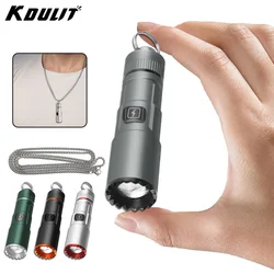 10W Powerful Mini LED Flashlight Hanging Neck Lamp USB Rechargeable EDC Keychain Torch Outdoor Emergency Fishing Hiking Lantern