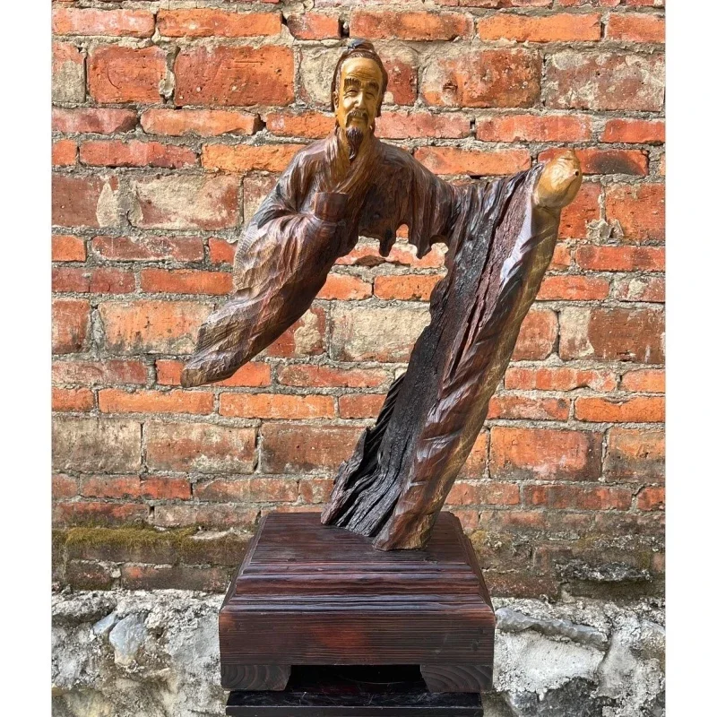 Camphor wood carving tea saint ornament wood root carving home decoration crafts