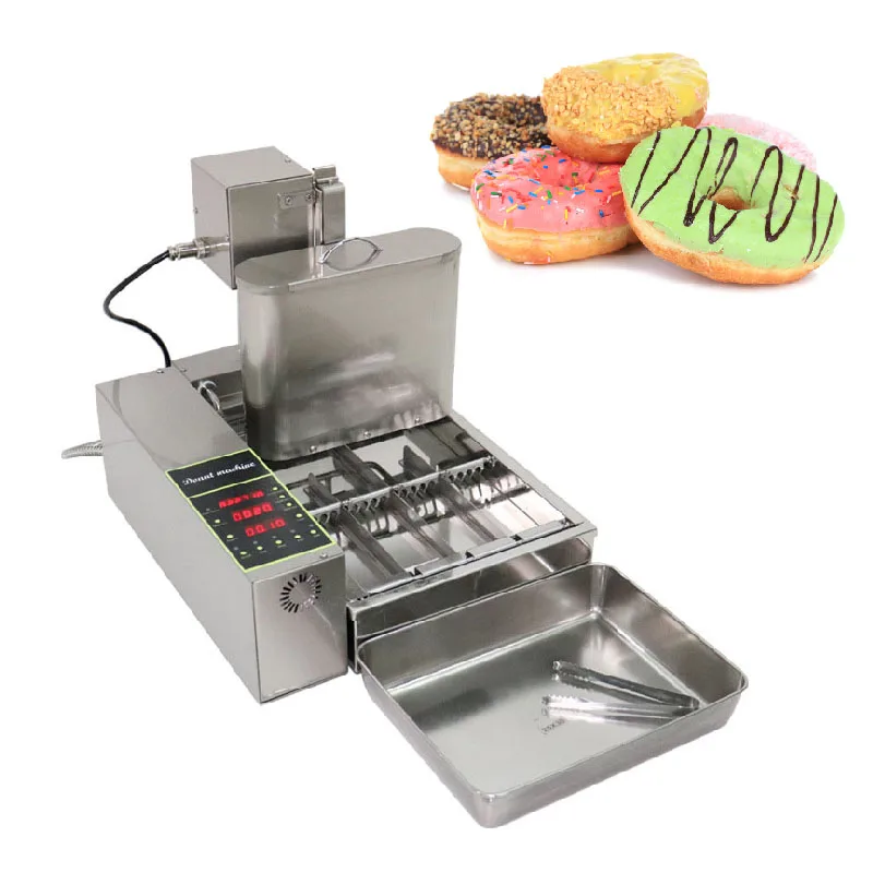 

Commercial Fully Automatic Doughnut Maker Machine Donut Fryer 4 Rows Donut Electric Frying Mini Doughnut Making Machine