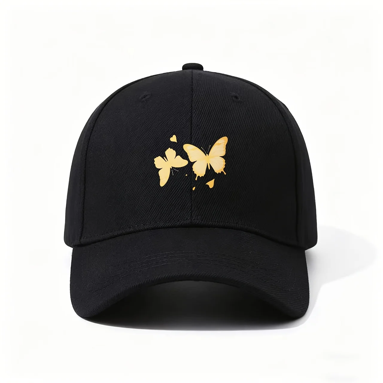 Baseball Cap, with Delicate Yellow Butterfly Graphics And Heart Accents, Soft And Whimsical Design, Great As a Sweet Gift to Spr