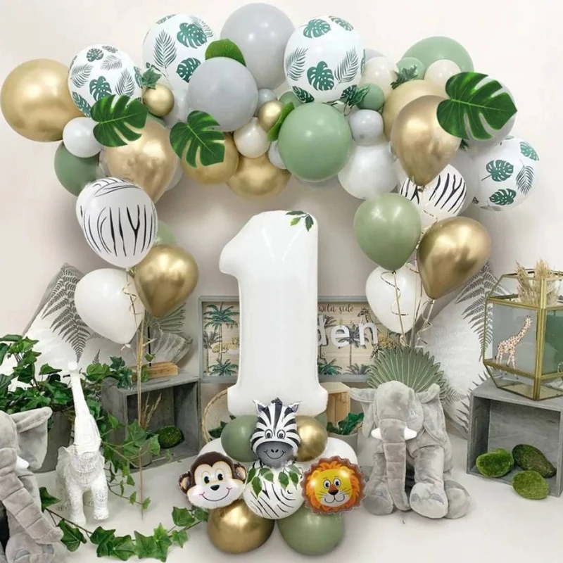 

Birthday Party Decorations Boy Jungle Balloon Arch Kit Children's First Birthday Boy Party Wild One Safari Safari Animal Themes