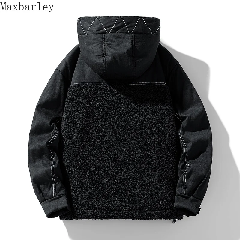 Winter Extreme Cold Fleece Jacket Men's Japanese Style Thickened Warm Parkas Male Street Clothing Windproof Hooded Padded Coat