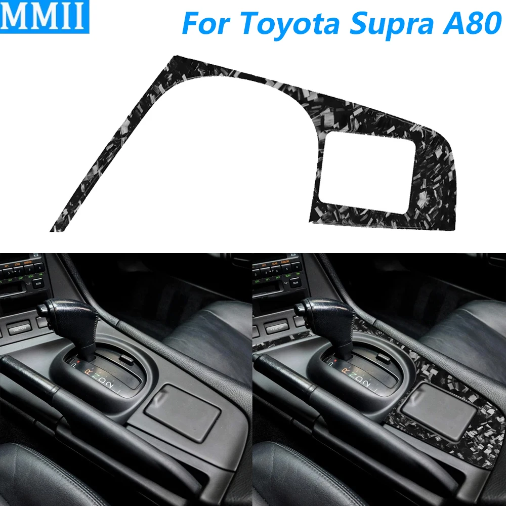 

For Toyota Supra A80 MK4 1993-1999 Forged Carbon Fiber Central Control Gear Shift Frame Panel Cover Trim Car Accessories Sticker