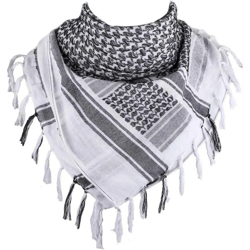 

Cotton Scarf Military Shemagh Arab Tactical Desert Keffiyeh Thickened Head Neck Scarf Wrap for Women and Men 43"x43"