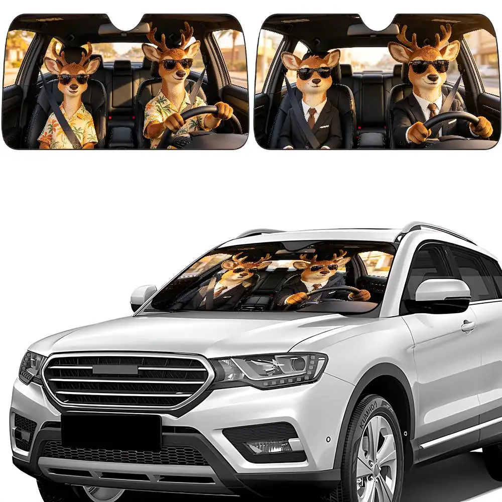 Deer Drive Car SunShade Car Sunshade Covers Cover Universal Windscreen Folding Visor
