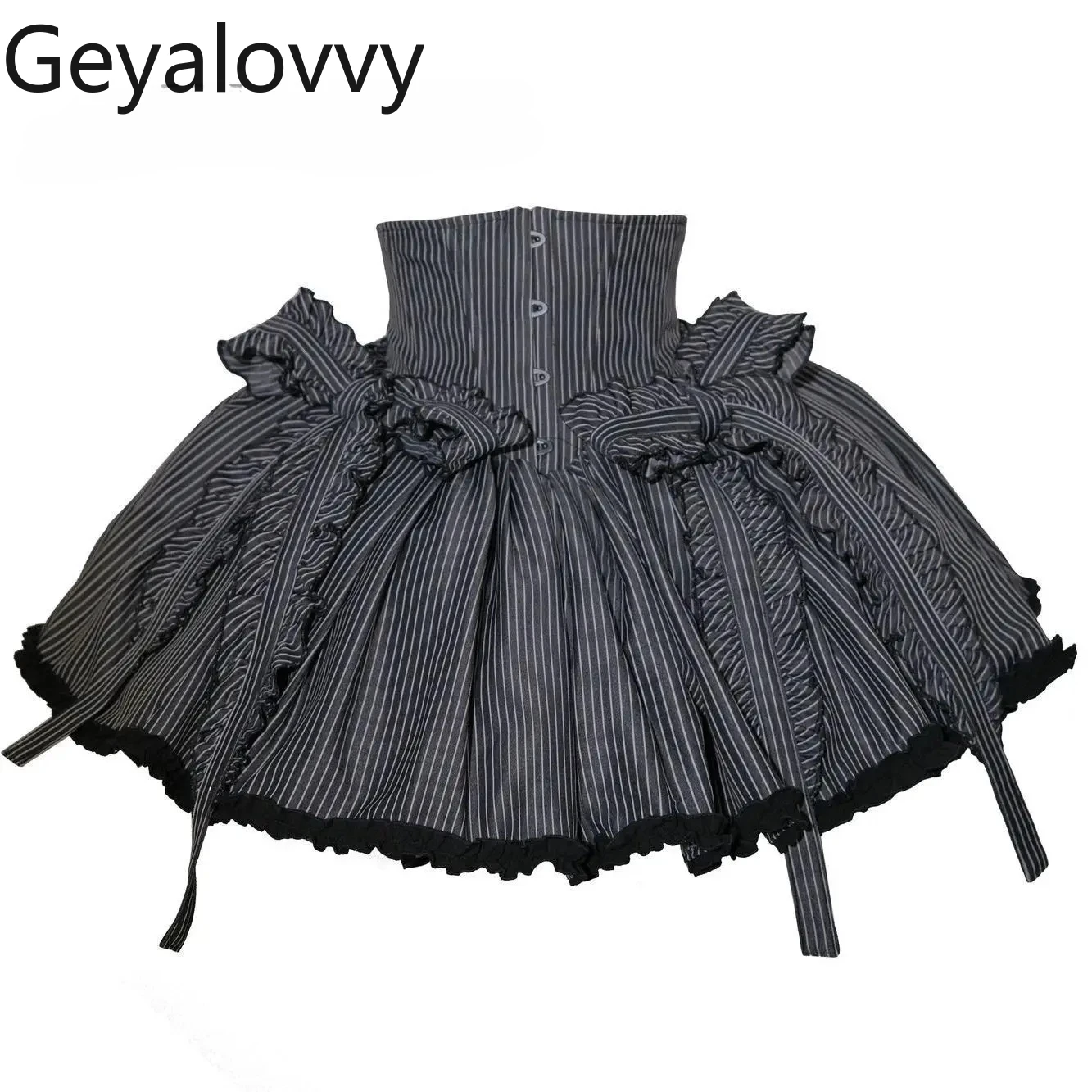

Halloween Elegant Lolita High Waist Skirt Femme Striped Gothic Y2k Punk SK Half Casual Short Skirts for Women Short Cake Skirt