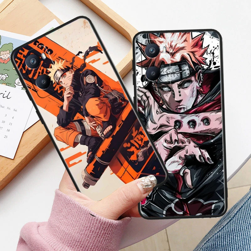 N-NARUTO Anime Phone Case For OPPO A31 A52 A53 A54 A55 A56 A57 A72 A73 A74 A76 A77 A93 A94 A96 A98 S Black Cover Soft Funda Capa