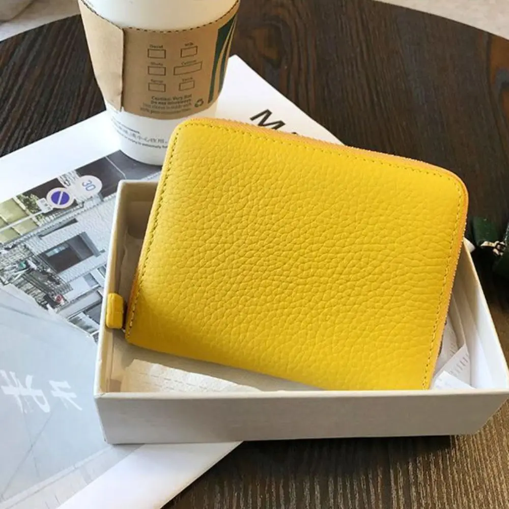 Przenośny, krótki portfel na karty, skóra PU, wiele przegródek na karty, wielofunkcyjny portfel na karty, kolorowy portfel na karty z zamkiem błyskawicznym, na zakupy