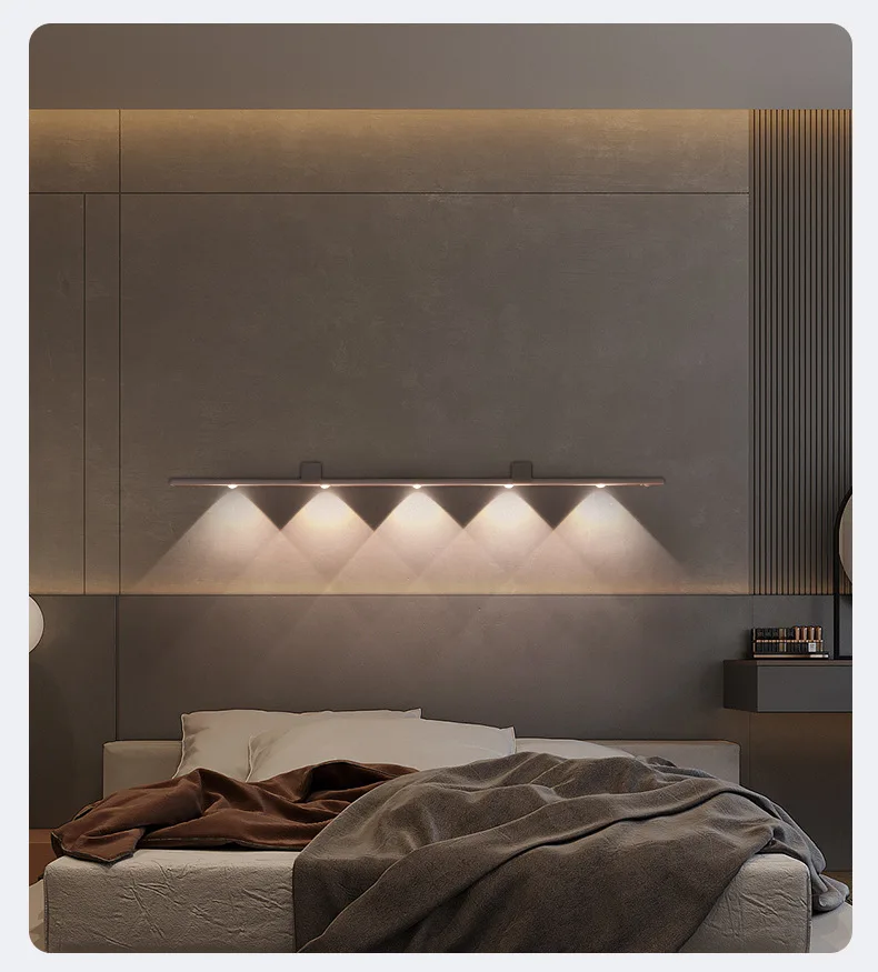 Rechargeable Motion Sensor Wireless Under Cabinet Light For Kitchen ClosetWardrobe Light With Magnetic Strip 3 Colors Adjustable