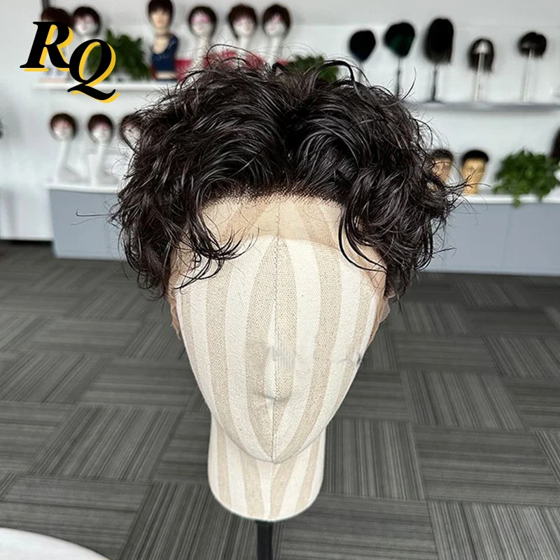Hair Cut Male Wig Pre Styled Full Lace Wig For Men Easy To Wear Go Toupee Hairpiece Virgin Human Hair Replacement System