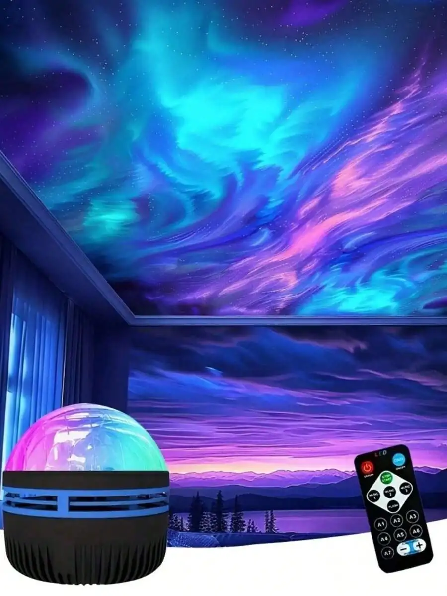 USB Remote LED Dynamic Water Ripple Lamp - Multi-Color Projection for Home, Party & Romantic Atmospheres