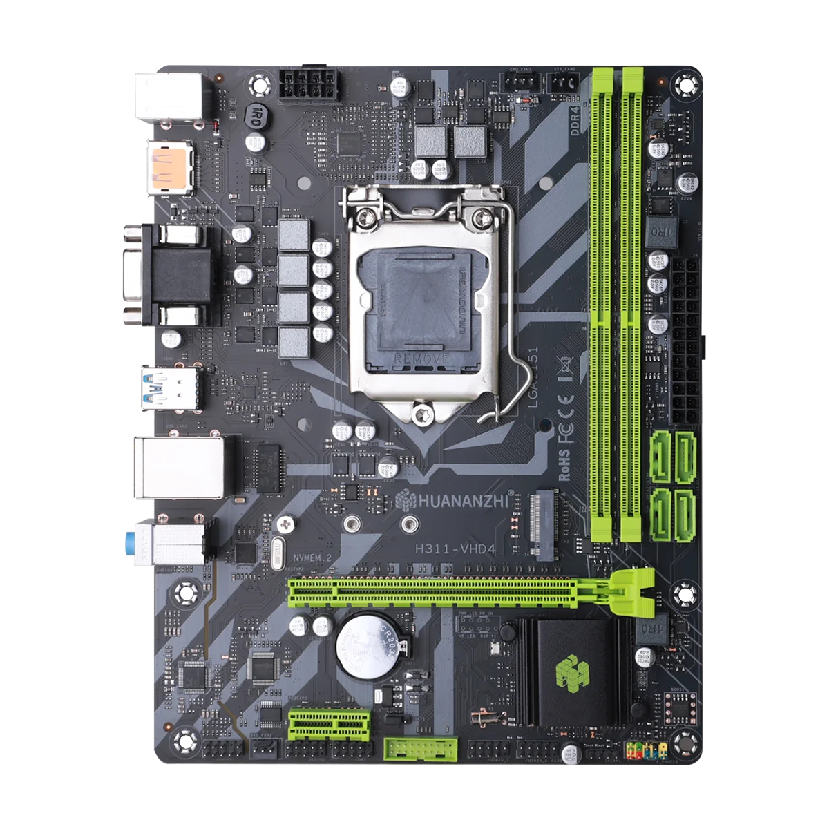 Imagem -02 - Motherboard Intel Lga 1151 Suporte Geração Ddr4 2133 Mhz 2400 Mhz 2666mhz 32gb M.2 Sata3 Usb 3.0 Vga ru Huananzhi-h311 Vhd4