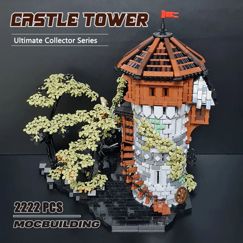 Medieval Module Castle Tower MOC Building Blocks Technology Bricks Creative Display Model DIY Assembly Collection Toys Xmas Gift