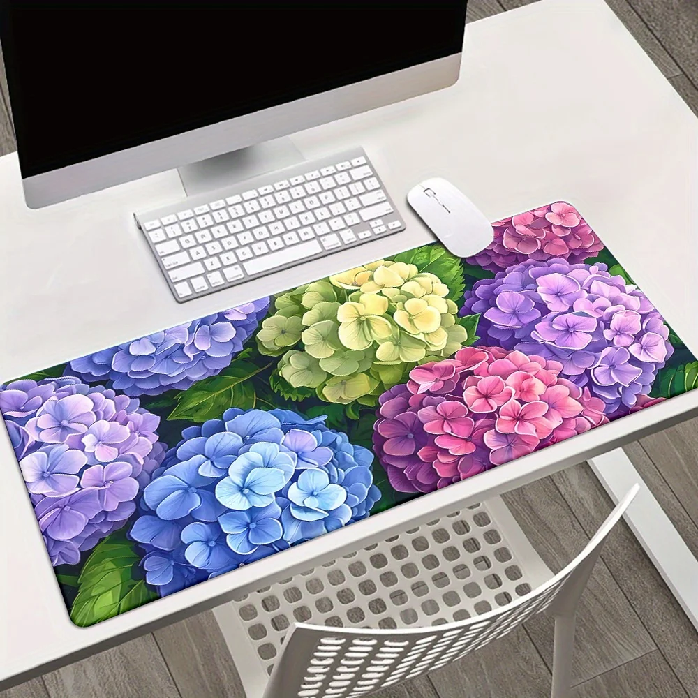

Hydrangea Mouse Pad Large Size Rubber Base Anti-slip PC Desk Accessories Mousepad for Offices and Gamer Keyboard Mats Decor Mat