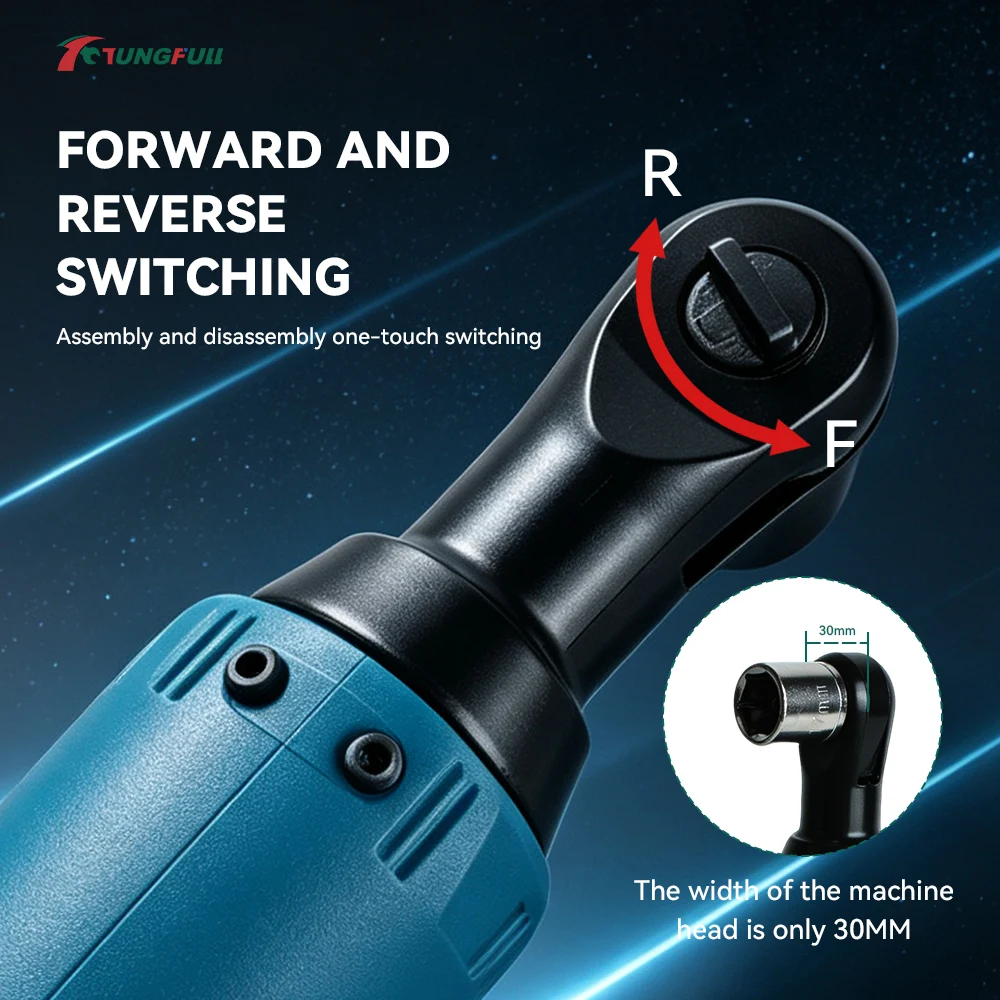 Cordless Electric Ratchet Wrench Rechargeable Power Wrench For Automotive Repair Mechanical Maintenance DIY Assembly Projects