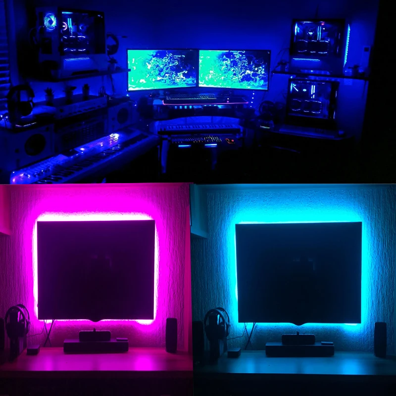 Светодиодная лента RGB 5050 с инфракрасным Bluetooth-управлением, водонепроницаемая гибкая лента для подсветки телевизора, комнаты, дома вечерние,
