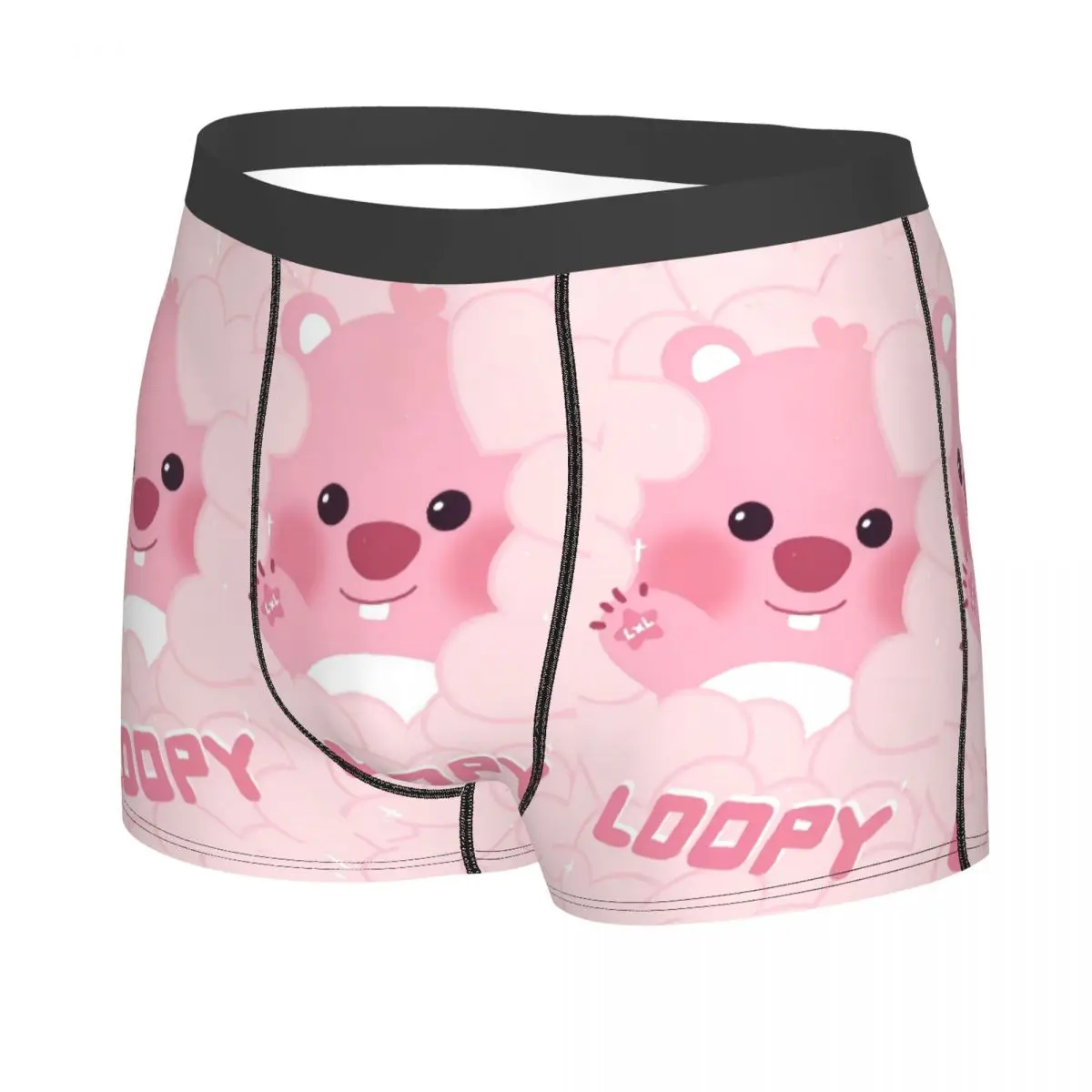 Funny Boxer Kawaii Loopy Cartoon Beaver Shorts Panties Men Long Underwear Cute Soft Underpants for Homme S-XXL