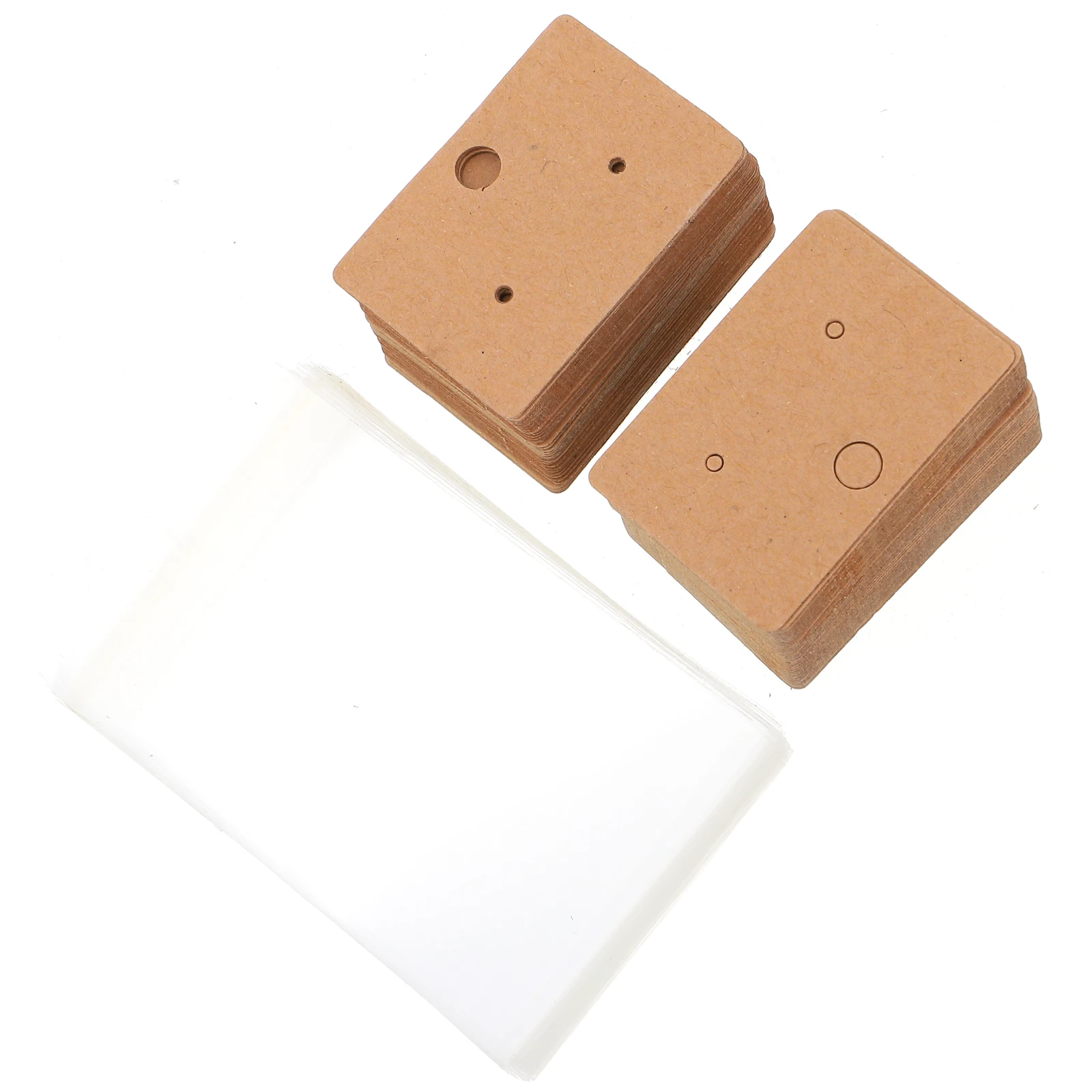 

100pcs Earring Cards Kraft Rectangle Cardboard Holder Packaging for Selling Display Jewelry Storage Gift Boxes Bags
