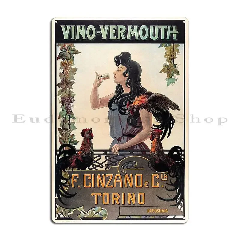 Cinzano Vino Vermouth Torino Vintage italiano a base de hierbas licor publicitarios carteles de Metal hierro clásico crear cartel de estaño cartel
