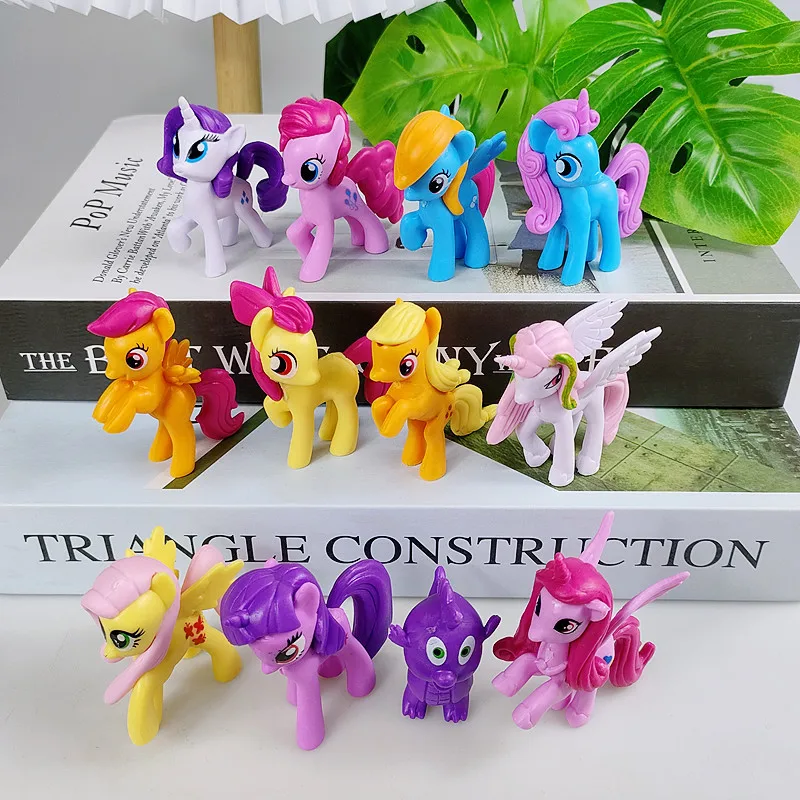 

12PCS My Little Ponys Models Cartoon Anime Figurine Girls Cute Room Decorations Home Decoration Model Festival Birthday Gifts