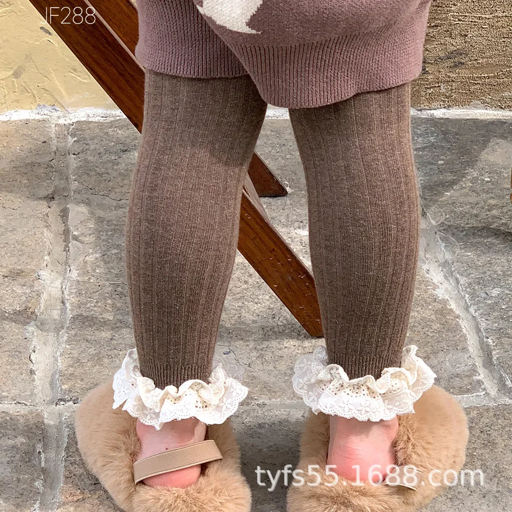 

Korean Girls' Knitted Underpants 2025 Autumn Children's Baby Lace Pants Plus Grade Children's Pants Pack of Three