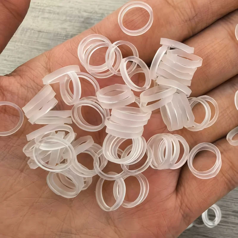 500/1500pcs Silicone High-Elastic Strong Durable Hair Ties Transparent White Hair Bands High-Temperature Resistant Aging view 5