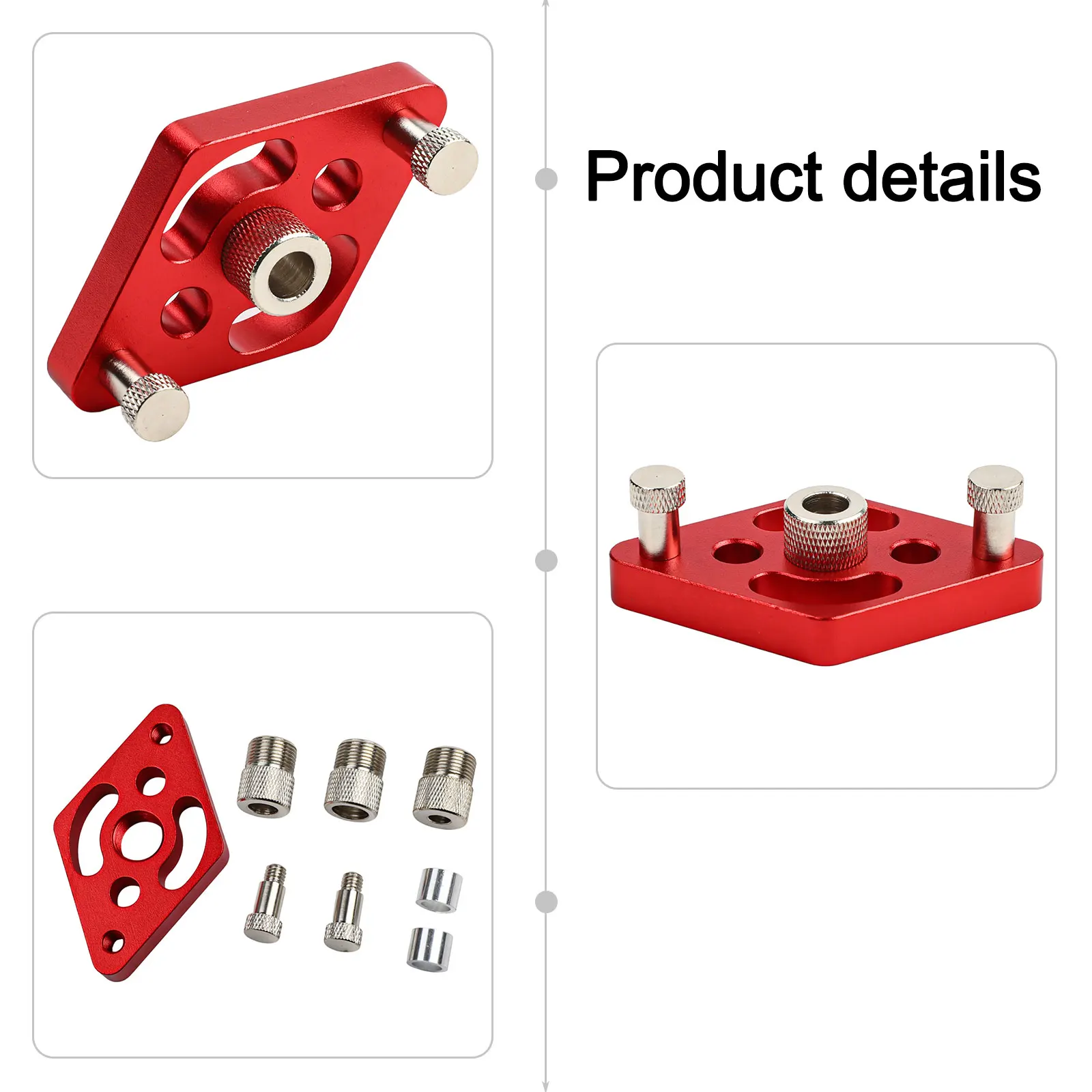 

Aluminum Alloy Tool Dowel Jig Quick Cleaning Rustproof Strong Construction 140*50*14mm DIY Projects For Drilling Projects