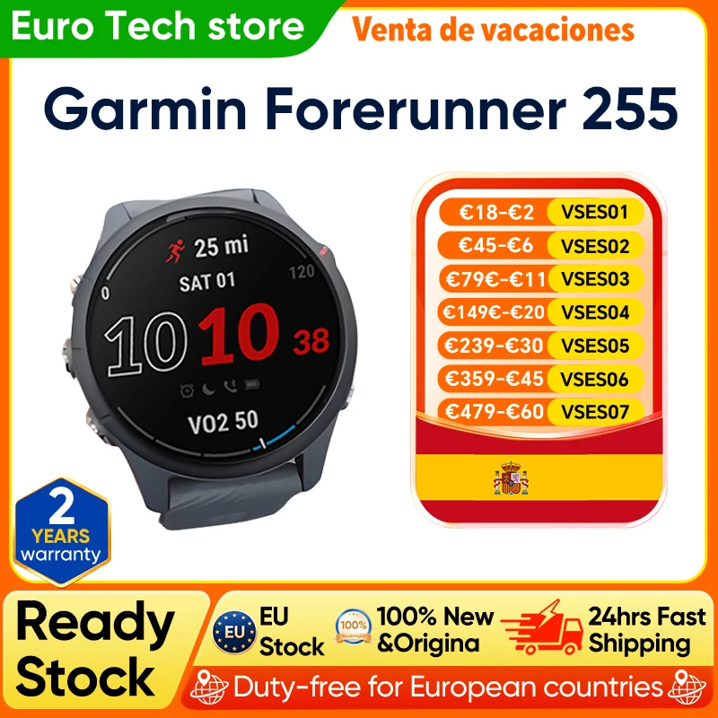 Reloj Inteligente Deportivo Garmin Forerunner 255 de 46 mm con Pantalla a Color…